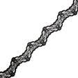Black Roses Zig Zag Scalloped Embroidered Lace Trim - 1.5"