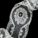 White Floral Lace Trim with Tiny Picot Edging - 2.125"