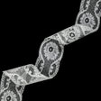 White Floral Lace Trim with Tiny Picot Edging - 2.125"