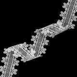 White Leaves and Dots Venise Lace Trim - 2"