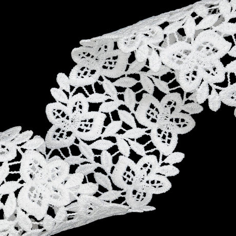 White Flowering Vines Venise Lace Trim - 2.375"
