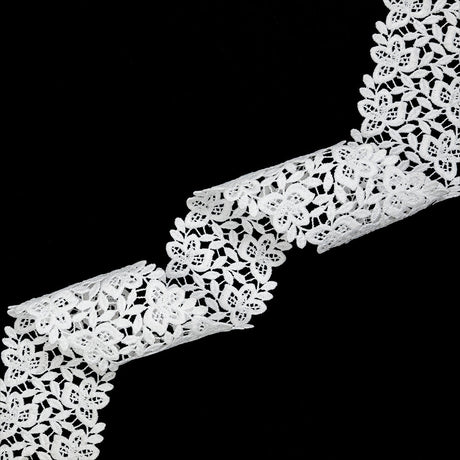 White Flowering Vines Venise Lace Trim - 2.375"