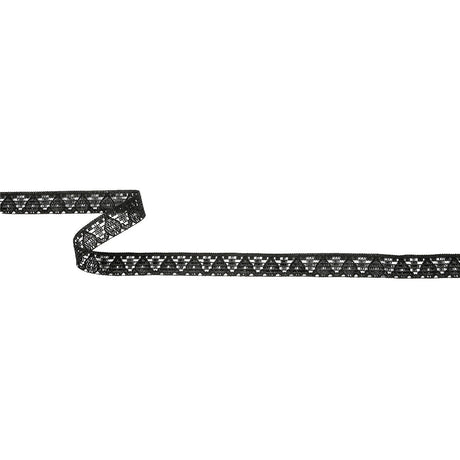 Black Bean Geometric Lace Trim - 0.4375"