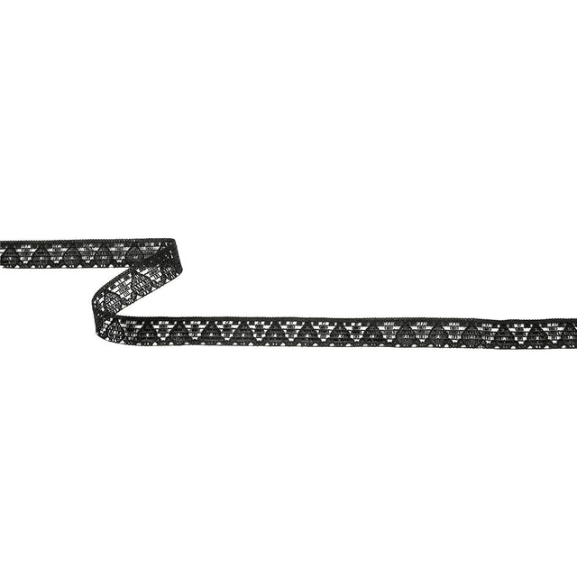 Black Bean Geometric Lace Trim - 0.4375"