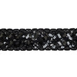 Black Sequined Zig Zags on Classical Lace Trim - 2.375"