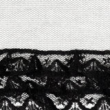 Black Shell Scalloped Three-Tier Ruffled Lace Trim - 4"
