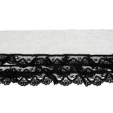 Black Shell Scalloped Three-Tier Ruffled Lace Trim - 4"