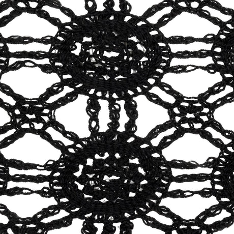 Black Medallions Cotton Blend Crochet Lace Trim - 11.5"
