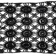 Black Medallions Cotton Blend Crochet Lace Trim - 11.5"