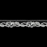 White Floral Re-Embroidered Lace Trim - 0.5"