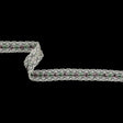 Festival Bloom, Spring Bouquet and Black Embroidered Roses on Whisper White Lace Trim - 0.875"