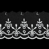 White Embroidered Eyelet Lace Trim - 1.75"