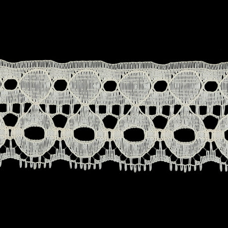 Ivory Geometric Lace Trim - 1.625"