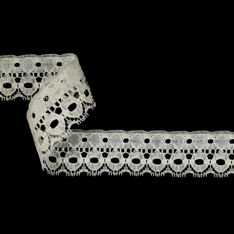 Ivory Geometric Lace Trim - 1.625"
