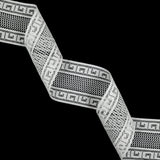 White Greek Key Borders Filet Lace Trim - 2.5"