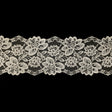White Floral Lace Trim with Finished Edges - 5.5"