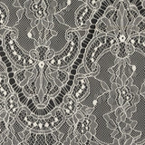 White Alyssum Floral and Paisley Chantilly Lace Trim - 12" x 3yd