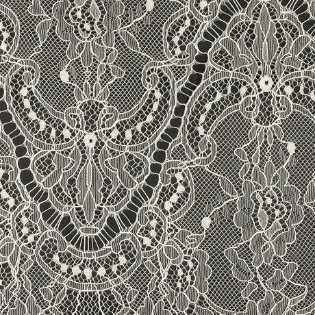White Alyssum Floral and Paisley Chantilly Lace Trim - 12" x 3yd