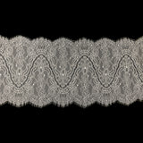 White Alyssum Floral and Paisley Chantilly Lace Trim - 12" x 3yd