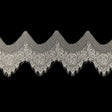 White Alyssum Floral Zig Zag Chantilly Lace Trim with Eyelash Fringe - 8.5" x 3yd