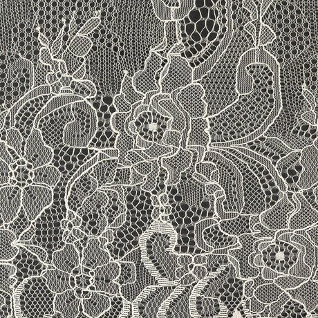 Blanc de Blanc Floral Chantilly Lace Trim with Eyelash Fringe - 10" x 3yd