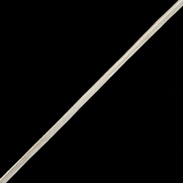 Off White Cotton Braided Cord with Lip - 0.375"