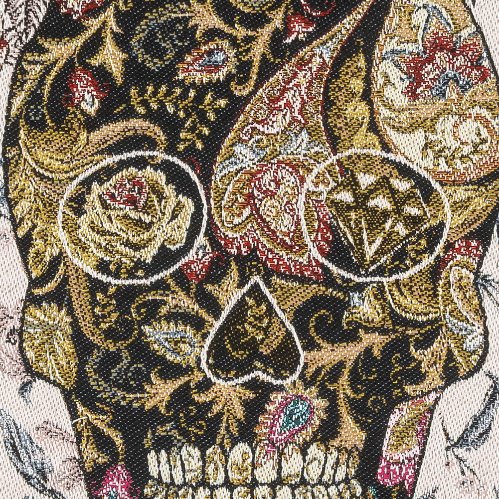 French Blanc Skull in Love Oversized Square Patch - 18.875"