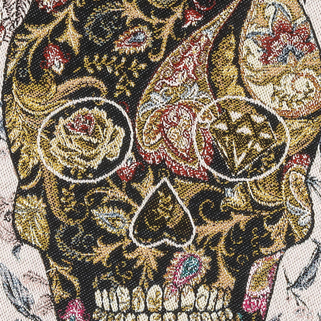 French Blanc Skull in Love Oversized Square Patch - 18.875"