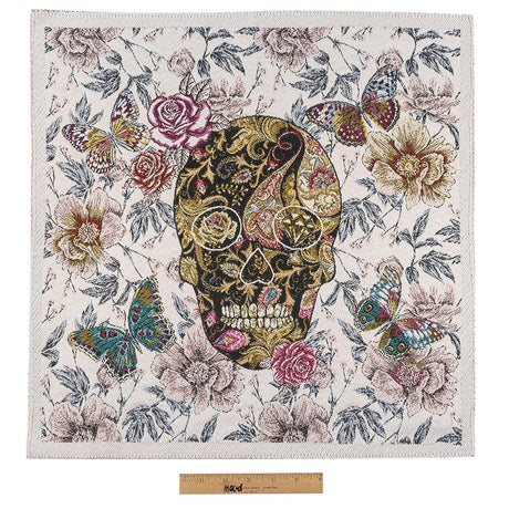 French Blanc Skull in Love Oversized Square Patch - 18.875"
