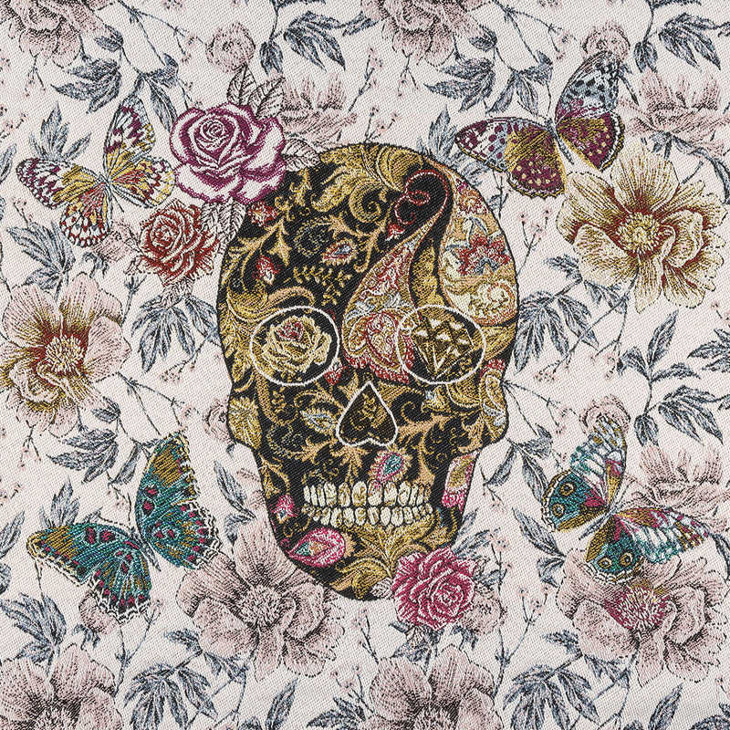 French Blanc Skull in Love Oversized Square Patch - 18.875"