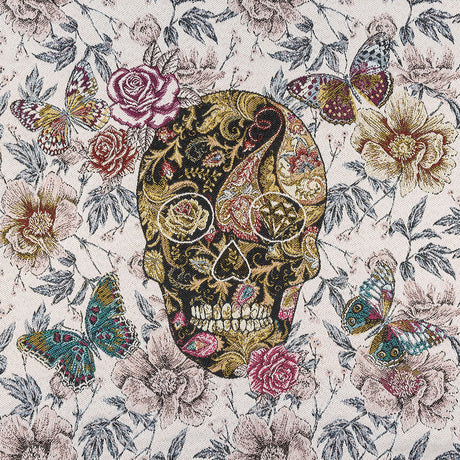 French Blanc Skull in Love Oversized Square Patch - 18.875"