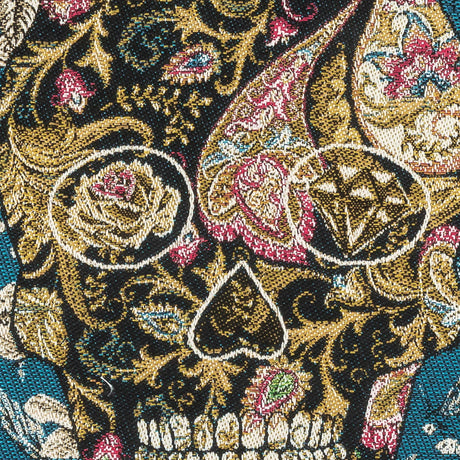 French Bleu Skull in Love Oversized Square Patch - 18.875"