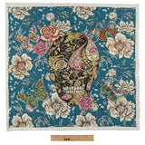 French Bleu Skull in Love Oversized Square Patch - 18.875"