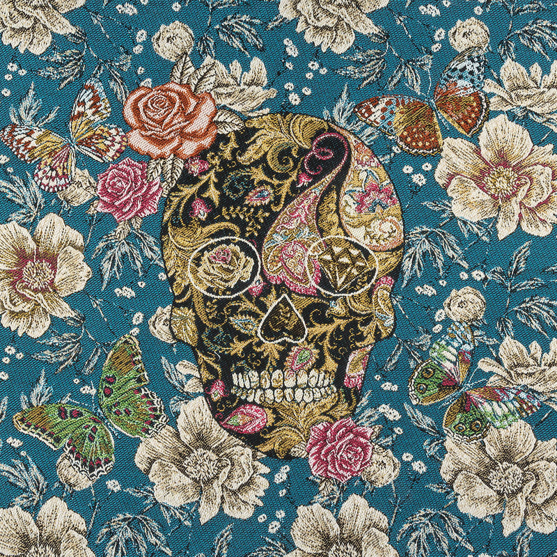 French Bleu Skull in Love Oversized Square Patch - 18.875"