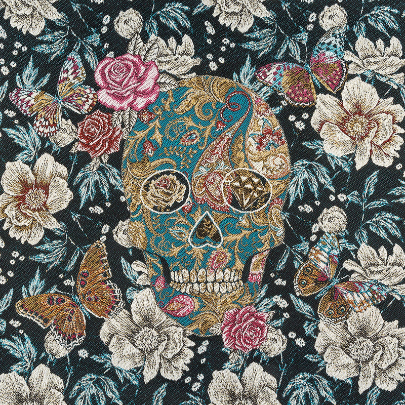 French Noir Skull in Love Oversized Square Patch - 18.875"