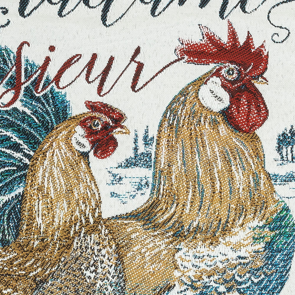 French Bleu Madame and Monsieur Oversized Square Patch - 18.875"