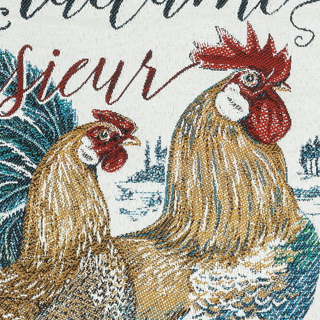 French Bleu Madame and Monsieur Oversized Square Patch - 18.875"