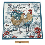 French Bleu Madame and Monsieur Oversized Square Patch - 18.875"