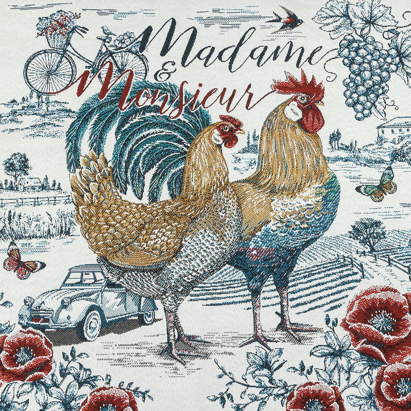 French Bleu Madame and Monsieur Oversized Square Patch - 18.875"