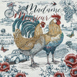 French Bleu Madame and Monsieur Oversized Square Patch - 18.875"