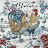 French Bleu Madame and Monsieur Oversized Square Patch - 18.875"