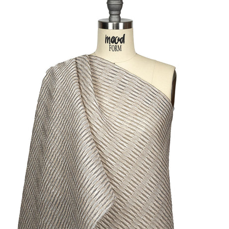 Metallic Gold and Beige Raised Lattice Sheer Organza Luxury Brocade