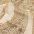 Metallic Gold and Beige Marbled Veins Luxury Burnout Brocade Panel