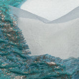 Metallic Blue and Silver Marbled Veins Luxury Burnout Brocade