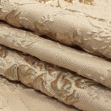 Metallic Gold and Beige Roses and Leaves Luxury Brocade