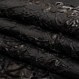 Metallic Black Roses and Leaves Luxury Brocade