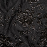 Metallic Black Roses and Leaves Luxury Brocade