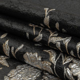 Metallic Silver, Gold and Black Floral Luxury Burnout Brocade