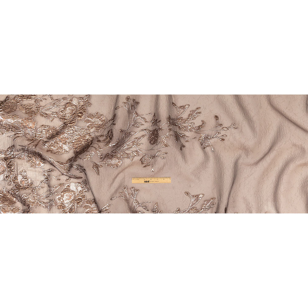 Metallic Rose Gold Floral Luxury Burnout Brocade