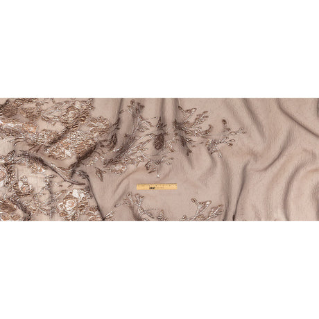 Metallic Rose Gold Floral Luxury Burnout Brocade